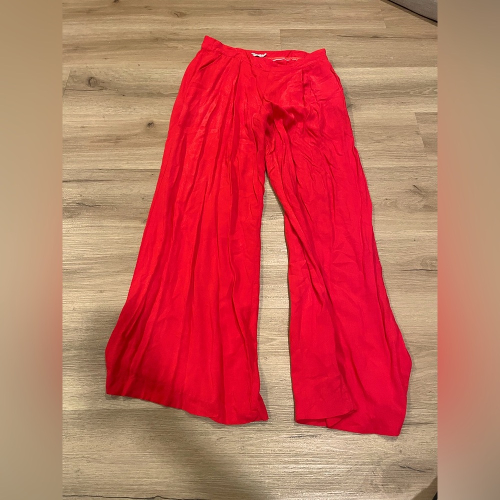 JustFab Wide Leg Red Dress Pants Size M